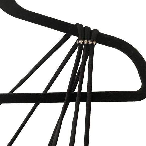 Vintage Black Molly Mallow Evening Rhinestone Maxi Formal Dress Women Size 10 - Picture 6 of 11